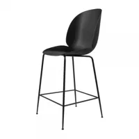 gubi - beetle counter chair structure noir 65cm - noir/siège plastique de polypropylène/pxpxh 54x53x108cm/structure acier noir/patins en plastique