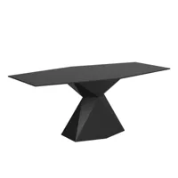 vondom - table de jardin vertex 94x180cm - noir/mat/lxlxh 94x180x72cm