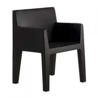 vondom - chaise de jardin avec accoudoirs jut - noir/mat/lxhxp 58x80x55cm