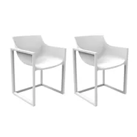 vondom - set de 2 fauteuils wall street - blanc/lxhxp 57x80x53cm/pour interieur et exterieur