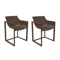 vondom - set de 2 fauteuils wall street - bronze/lxhxp 57x80x53cm/pour interieur et exterieur