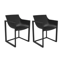 vondom - set de 2 fauteuils wall street - noir/lxhxp 57x80x53cm/pour interieur et exterieur