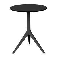 vondom - table de jardin mari-sol ø59cm - noir/plateau de table hpl/h 74cm/structure alu. revêtue poudre