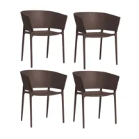 vondom - kit de 4 fauteuils africa - bronze/mat/lxhxp 58x75x53cm
