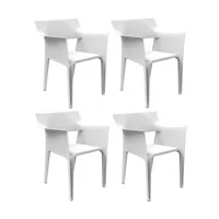 vondom - kit de 4 fauteuils pedrera - blanc/lxhxp 58x83x62cm/pour interieur et exterieur