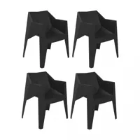 vondom - kit de 4 fauteuils voxel - noir/opaque/lxhxp 63x80x60cm/pour interieur et exterieur