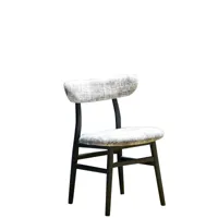 gervasoni - brick 221 - chaise - gris/structure gris/siège en dos rembourré/étoffe iuta grigio/55x50x79cm