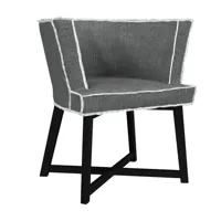 gervasoni - gray 26 - chaise avec accoudoirs - gris/étoffe iuta/pxhxp 65x72x54cm/structure noire