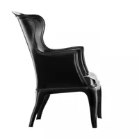 pedrali - fauteuil pasha 660 - noir/brillant/hxlxp 98x71x75cm/sans coussin