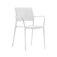 pedrali - chaise de jardin avec accoudoirs ara 315 - blanc/hxlxp 83x59.5x56cm/pour une utilisation intérieure et extérieure