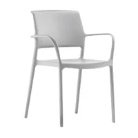 pedrali - chaise de jardin avec accoudoirs ara 315 - clair gris/hxlxp 83x59.5x56cm/pour une utilisation intérieure et extérieure