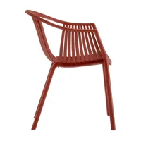 pedrali - chaise de jardin avec accoudoirs tatami 306 - rouge/uv-résistant/hxlxp 78x58x61.5cm/100% recyclable