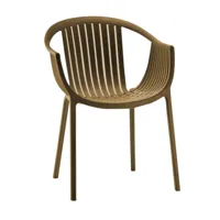 pedrali - chaise de jardin avec accoudoirs tatami 306 - marron/uv-résistant/hxlxp 78x58x61.5cm/100% recyclable
