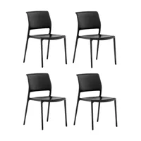 pedrali - set de 4 chaises de jardin ara 310 - noir/hxlxp 83x49.5x56cm/pour une utilisation intérieure et extérieure
