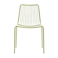 pedrali - chaise de jardin/ dossier haut nolita 3651 - vert cendré/hxlxp 84x55x60cm