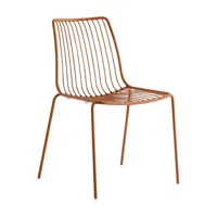 pedrali - chaise de jardin/ dossier haut nolita 3651 - rouge terracotta/hxlxp 84x55x60cm