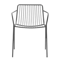 pedrali - chaise avec accoudoir/dossier bas nolita 3655 - anthracite/hxlxp 77x59.5x53cm