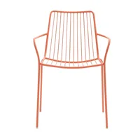 pedrali - chaise avec accoudoirs/dossier haut nolita 3656 - orange/hxlxp 84.5x59.5x58cm