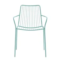 pedrali - chaise avec accoudoirs/dossier haut nolita 3656 - turquoise/hxlxp 84.5x59.5x58cm