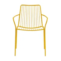 pedrali - chaise avec accoudoirs/dossier haut nolita 3656 - jaune/hxlxp 84.5x59.5x58cm