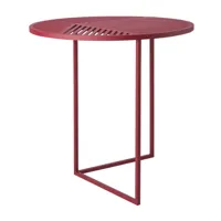 petite friture - table d'appoint iso-a - bordeaux/peinture époxy grainée/pour usages indoor & outdoor/h 47cm/ø 45cm