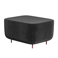 petite friture - pouf hoff 68x50x40cm - noir-gris/étoffe harald 3 283/structure acier peinture epoxy rouge