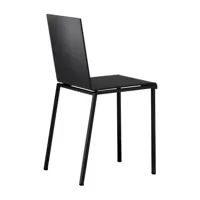 zeus - chaise bianca - mat noir/résine acrylique formé 1cm/pxhxp 44x81x41cm/structure noire satinée epoxy laqué