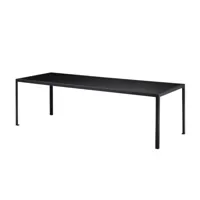 zeus - table tavolo 240x90cm - noir/linoléum/h 74cm/structure démontable satinée epoxy laqué