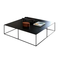 zeus - table basse 124x124cm slim irony - noir cuivre sable effet/pxhxp 124x34x124cm/laqué époxy/structure noir cuivre sable effet