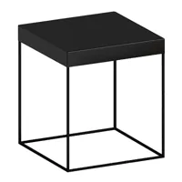 zeus - table d'appoint slim up 41x41x46cm - noir cuivre sable effet/structure noir cuivre sable effet/laqué époxy/chaque pièce est unique