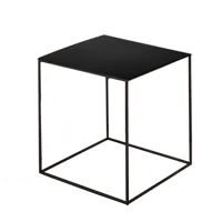 zeus - table d'appoint slim irony 41x41cm - noir phosphaté/pxhxp 41x46x41cm/laqué époxy/structure noir cuivre sable effet