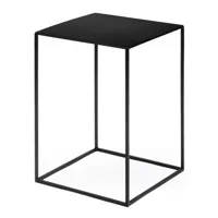 zeus - table d'appoint slim irony 41x41cm - noir phosphaté/pxhxp 41x64x41cm/laqué époxy/structure noir cuivre sable effet