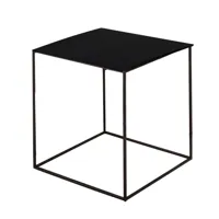 zeus - table d'appoint slim irony 31x31cm - noir cuivre sable effet/pxhxp 31x46x31cm/laqué époxy/structure noir cuivre sable effet