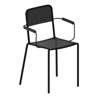 zeus - chaise avec accoudoirs ginger - noir cuivre sable effet/métal déployé/laqué époxy/pxpxh 49x54x81cm/structure noir cuivre sable effet 1,5x1,5cm