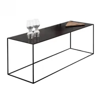 zeus - table d'appoint slim irony 124x41x46cm - noir cuivre sable effet/laqué époxy/lxlxh 124x41x46cm/structure noir cuivre sable effet