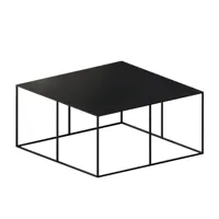 zeus - table d'appoint slim irony 70x70x34cm - noir cuivre sable effet/tôle d'acier 0,2cm/laqué époxy/structure noir cuivre sable effet 0,8x0,8cm