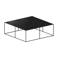 zeus - table d'appoint slim irony 100x100x34cm - noir cuivre sable effet/tôle d'acier 0,2cm/laqué époxy/structure noir cuivre sable effet 0,8x0,8cm