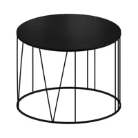 zeus - table d'appoint roma ø70cm - noir cuivre sable effet/laqué époxy/h 49cm / ø 70cm/tôle d'acier 0,2cm