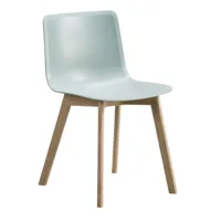 fredericia - chaise pato structure chêne laqué - océan/assise polypropylène/structure chêne laqué/pxhxp 45x77,5x53cm