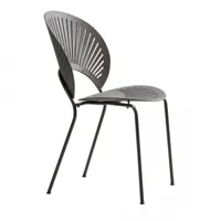 fredericia - chaise trinidad - gris/assise chêne teinte/structure acier laqué silex/pxhxp 48,5x85x57cm