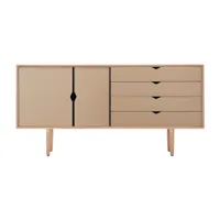 andersen furniture - armoires basse s6 façades colorées - kashmir/chêne savonné/lxhxp 163x80x43cm