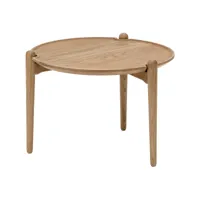 design house stockholm - table d'appoint aria low - chêne naturel/hxø 37x50cm