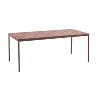 hay - table de jardin balcony 190x87x74cm - rouge de fer/revêtu par poudre/lxlxh 190x87x74cm