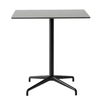 &tradition - table de jardin rely atd4 60x70cm - noir/plateau de table stratifié compact/h 74cm/structure acier/base stellaire fonte d'aluminium