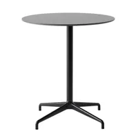&tradition - table de jardin rely atd5 ø65cm - noir/h x ø 74x65cm/plateau de table stratifié compact/structure acier/base stellaire fonte d'aluminium