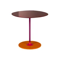 kartell - table d'appoint thierry medio h  45cm - bordeaux/laqué/lxpxh 45x45x45cm/structure acier laqué