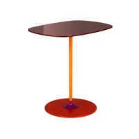 kartell - table d'appoint thierry alto h 45cm - bordeaux/laqué/lxpxh 50x33x50cm/structure acier laqué