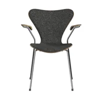 fritz hansen - édition anniversaire 2022 chaise avec accoudoirs série 7™ étoffe - brun granit/kvadrat vanir 373 (92 % laine vierge, 8 % nylon)/structu