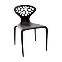 moroso - chaise avec des trous supernatural - noir ral9005/mat/pxhxp 53x81x51cm