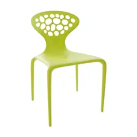 moroso - chaise avec des trous supernatural - vert fluo pant. 395/mat/lxhxp 49x81x50cm